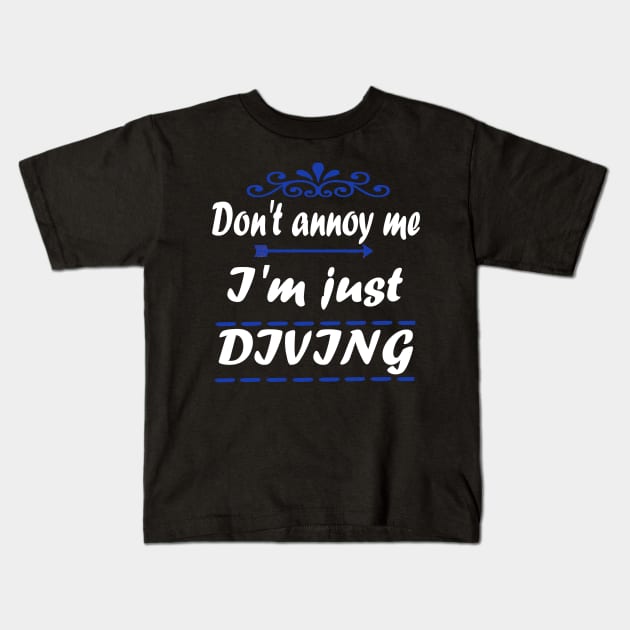 Diving Diving Mask Dolphin Girls Saying Kids T-Shirt by FindYourFavouriteDesign